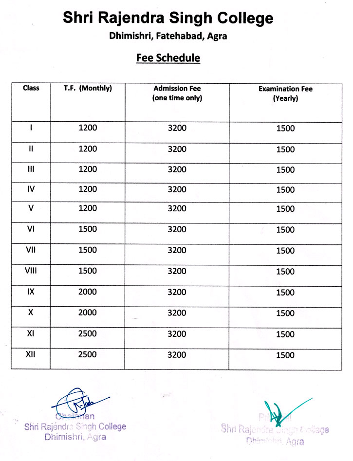 Fee Schedule